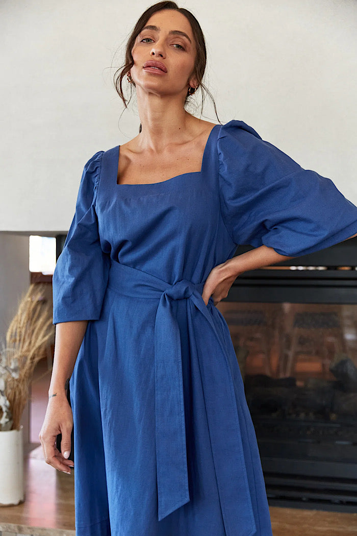PANORAMA MAXI DRESS - AZURE