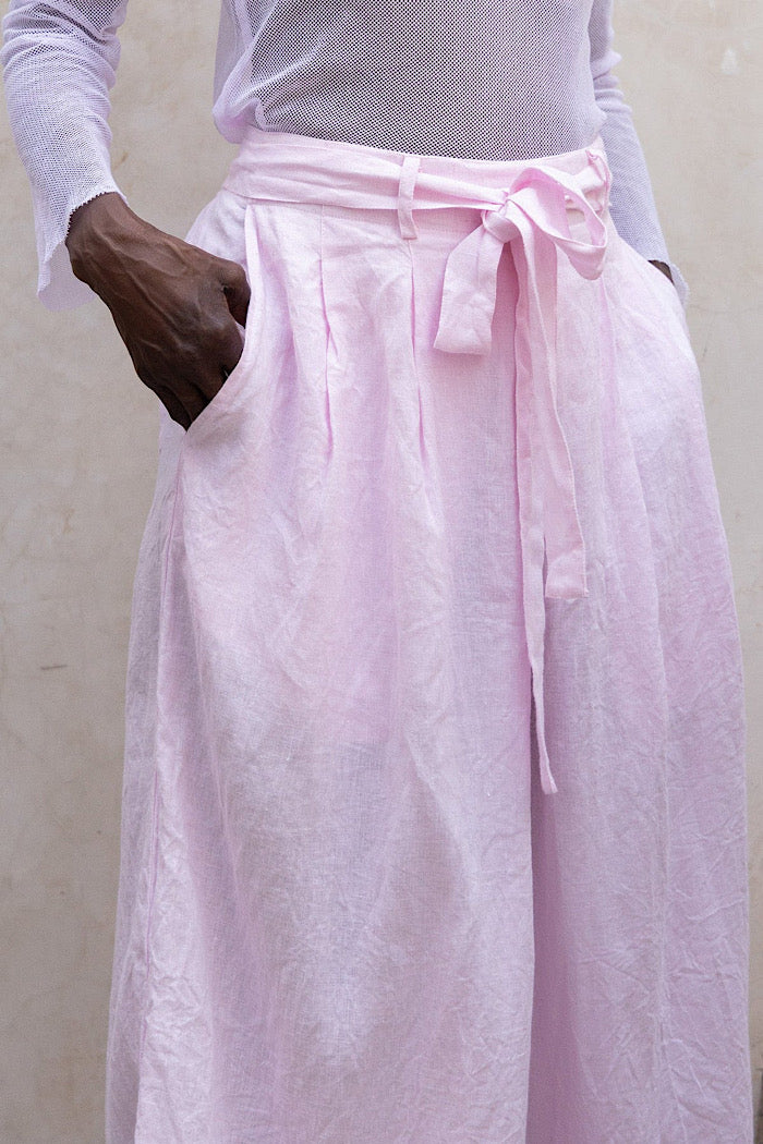 HARRIET LINEN TROUSERS - PINK