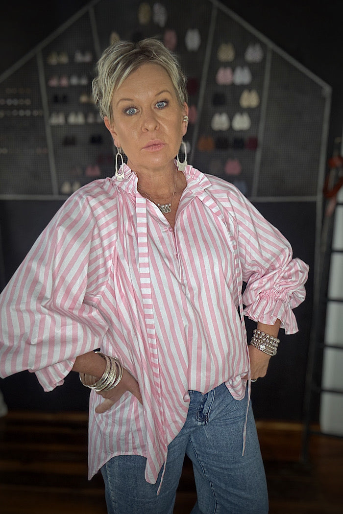 DANILL SHIRT - LIGHT PINK THICK STRIPE