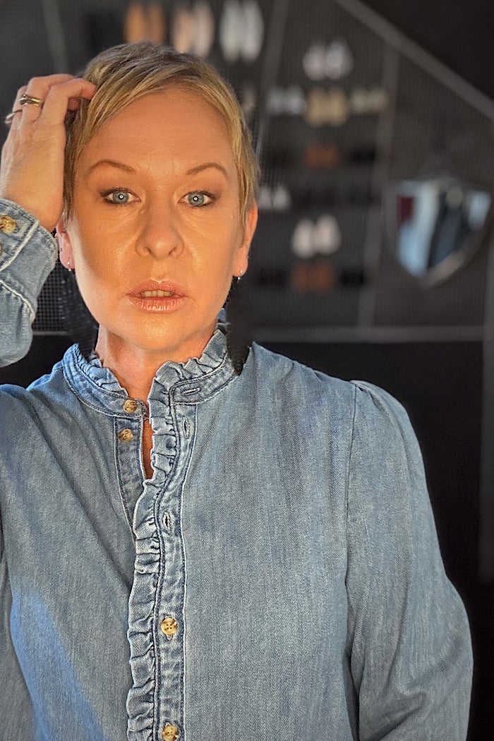 KIREINA YOLANDA SHIRT - HERMOSA BLUE