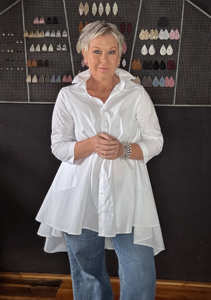 SWING BACK SHIRT - WHITE