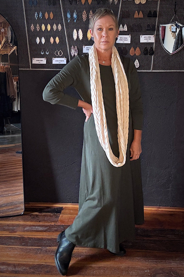 CORONET PEAK DRESS - KHAKI