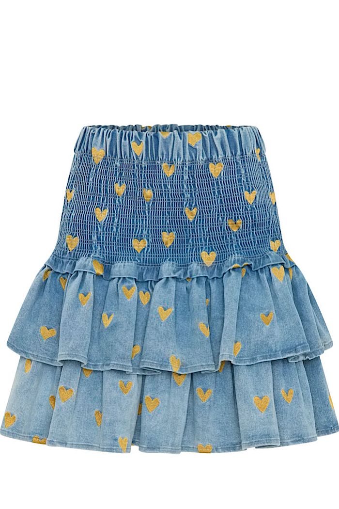 LA BOHEME GIRLS MIA MINI MULTI WEAR SKIRT/TOP DENIM HEARTS