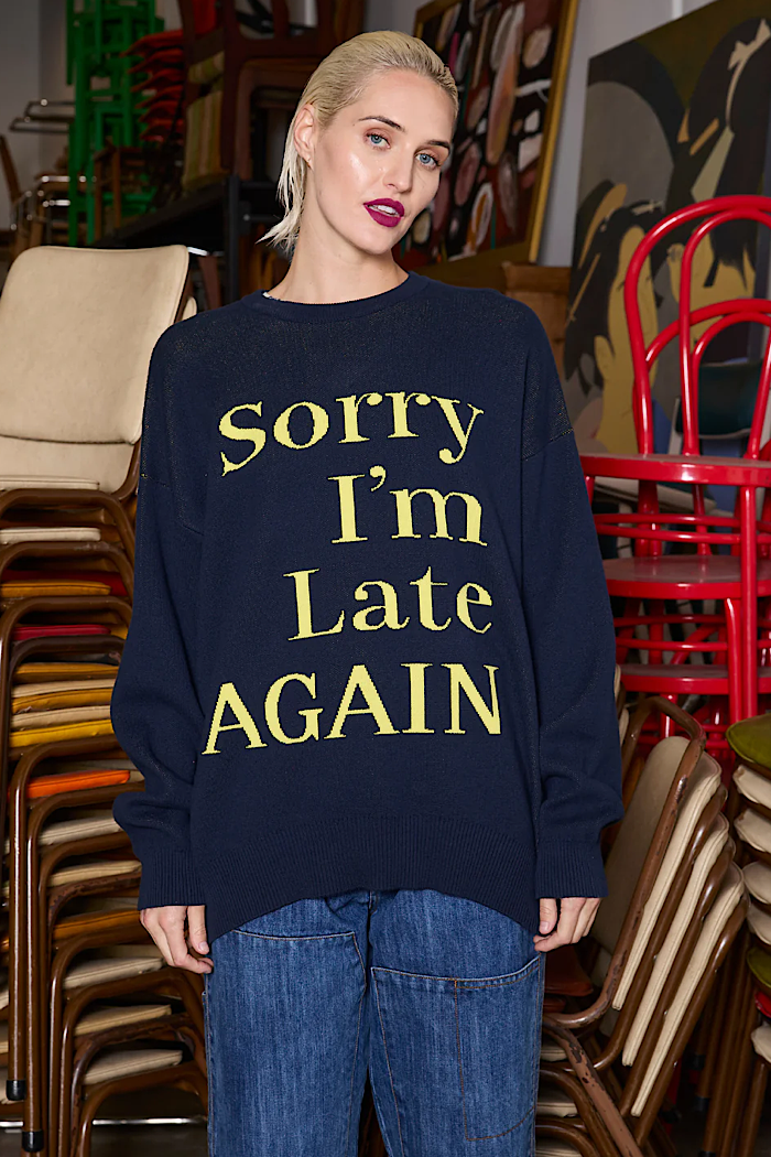 M.A. DAINTY SORRY KNIT - NAVY/YELLOW