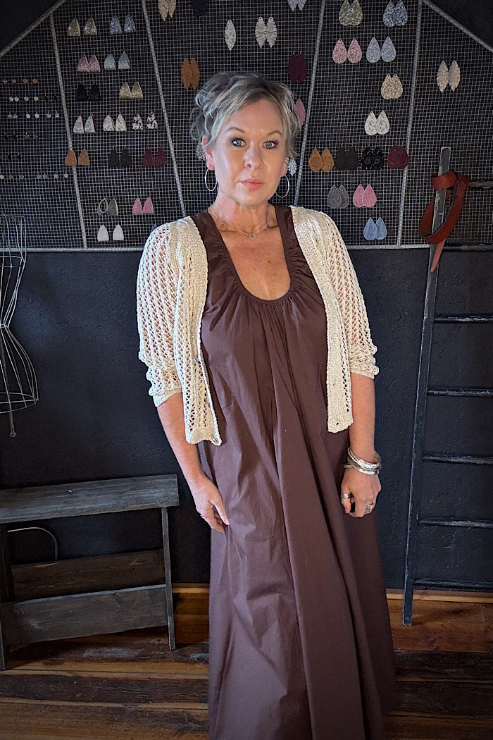 HOLEY CHIC CARDI - ECRU