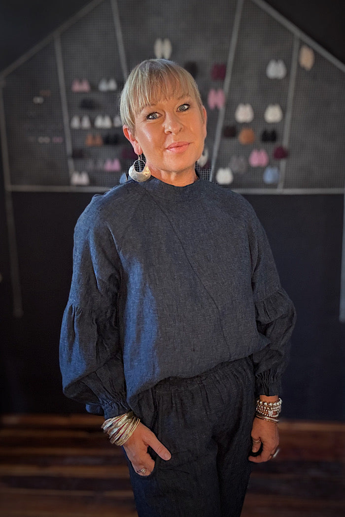 LEONIE TOP - NAVY