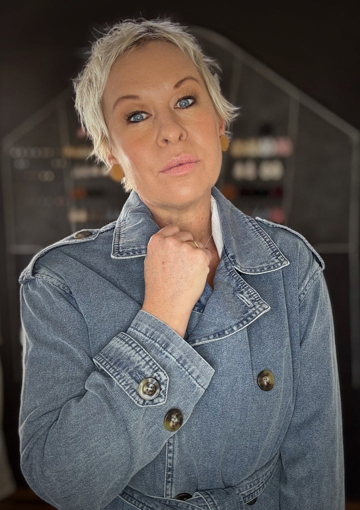 FREYA TRENCH COAT - DENIM