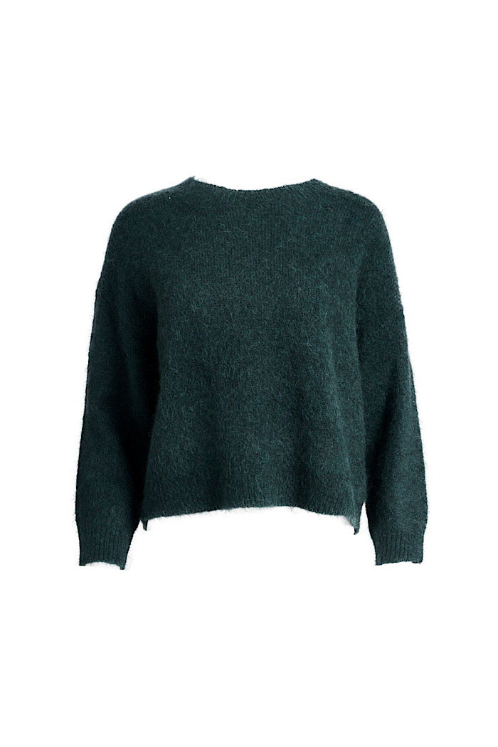 OLGA DE POLGA ASPEN KNIT ALPACA SWEATER - TEAL