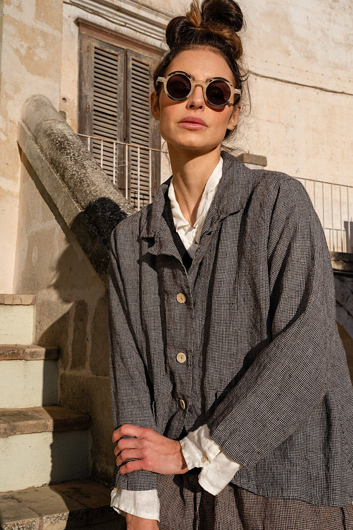 OXFORD JACKET - NAVY HOUNDSTOOTH