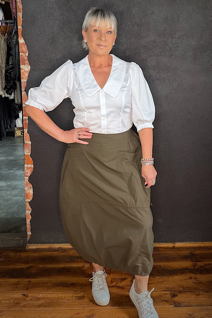 HEMLINE HYPE SKIRT - OLIVE
