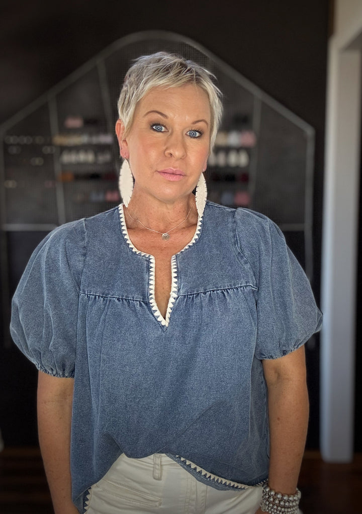 FREYA TOP - DENIM