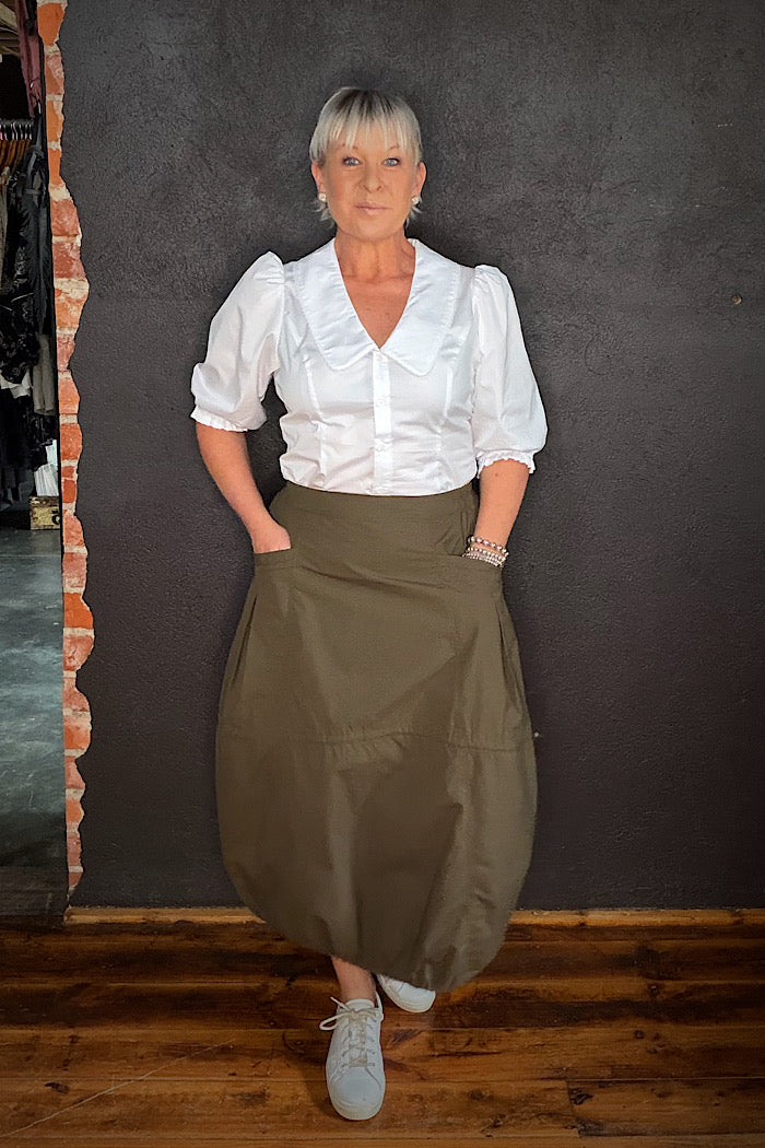 HEMLINE HYPE SKIRT - OLIVE