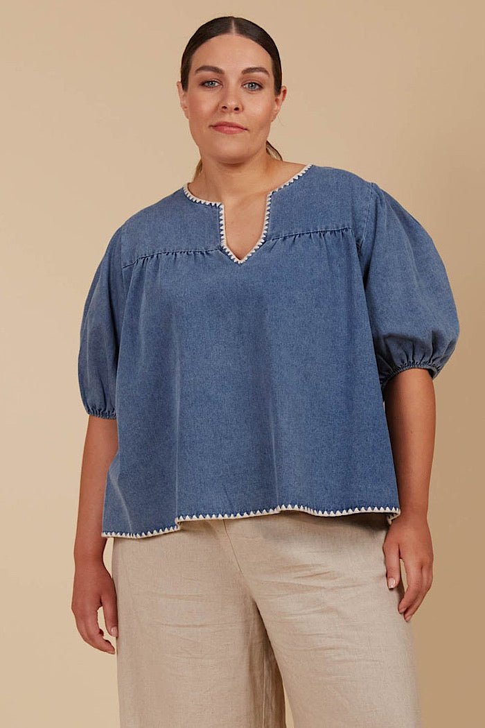 FREYA TOP - DENIM