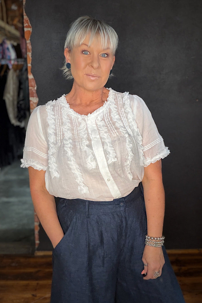FRILL OF IT BLOUSE - WHITE