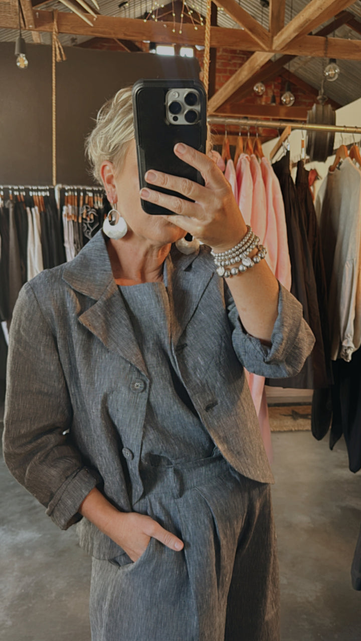 CONRAN BLAZER - NAVY PINSTRIPE
