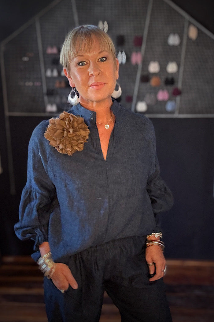 LEONIE TOP - NAVY