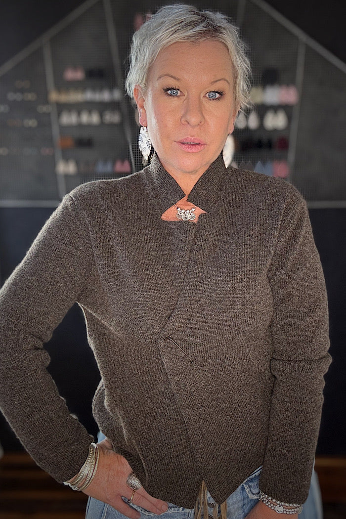 BINX CARDIGAN - CHOCOLATE