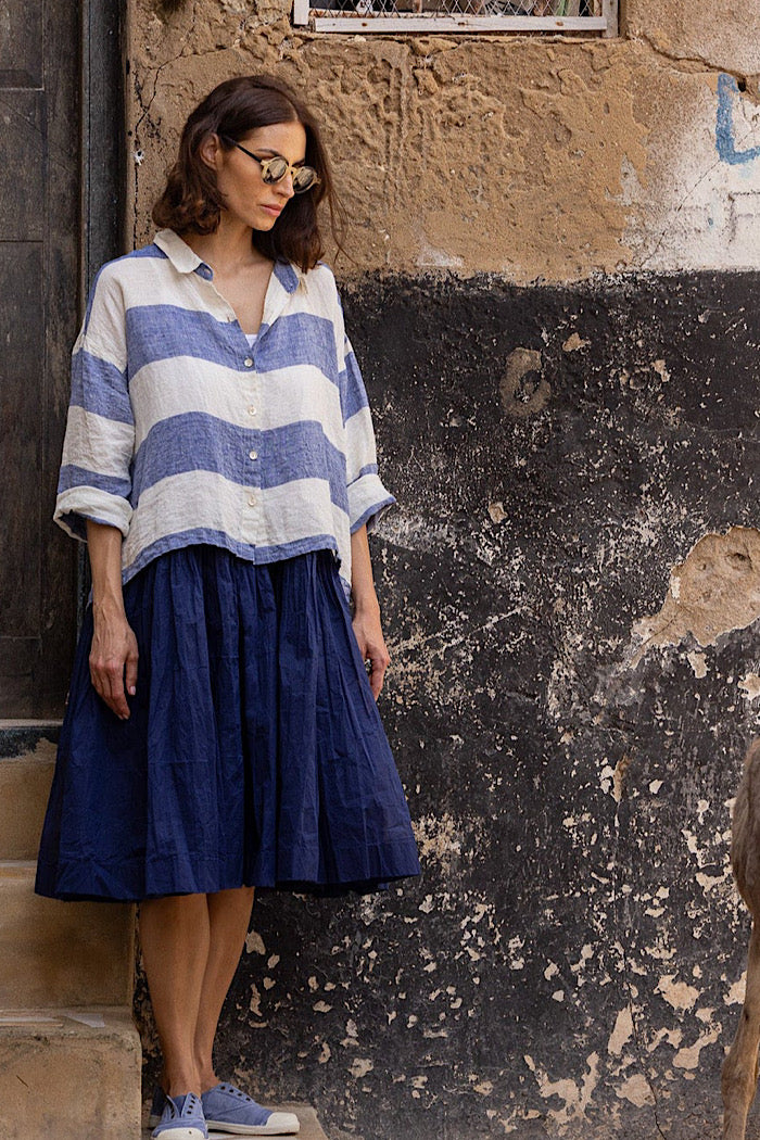 MOYO LINEN SHIRT - BLUE STRIPE