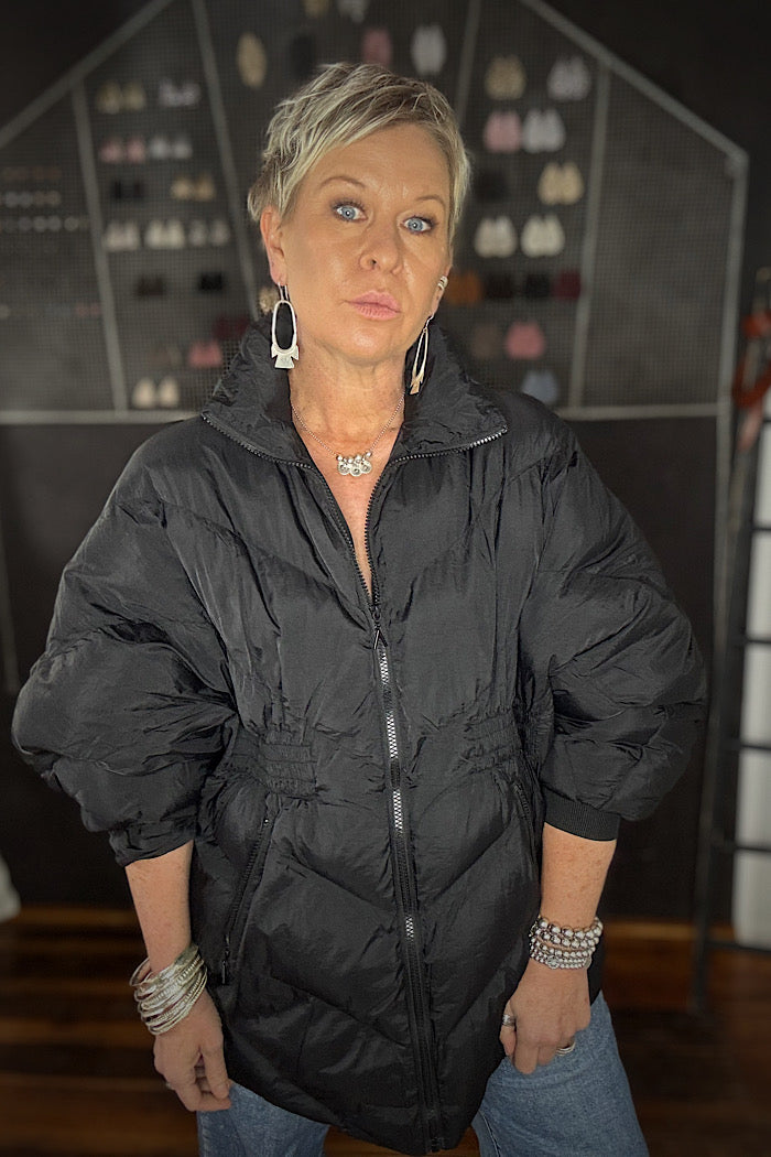 BONO PUFFER JACKET - BLACK