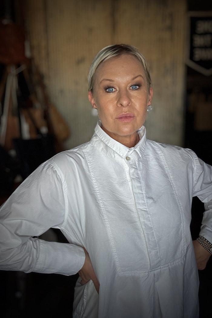 WINIFRED SHIRT DRESS COTTON POPLIN - WHITE