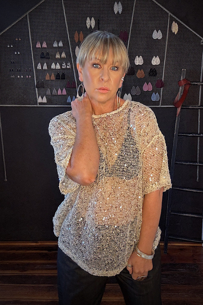 OLIVIA SEQUINED TOP
