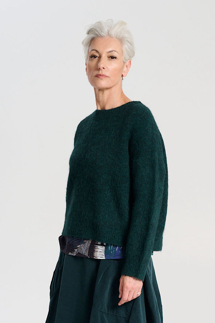 OLGA DE POLGA ASPEN KNIT ALPACA SWEATER - TEAL