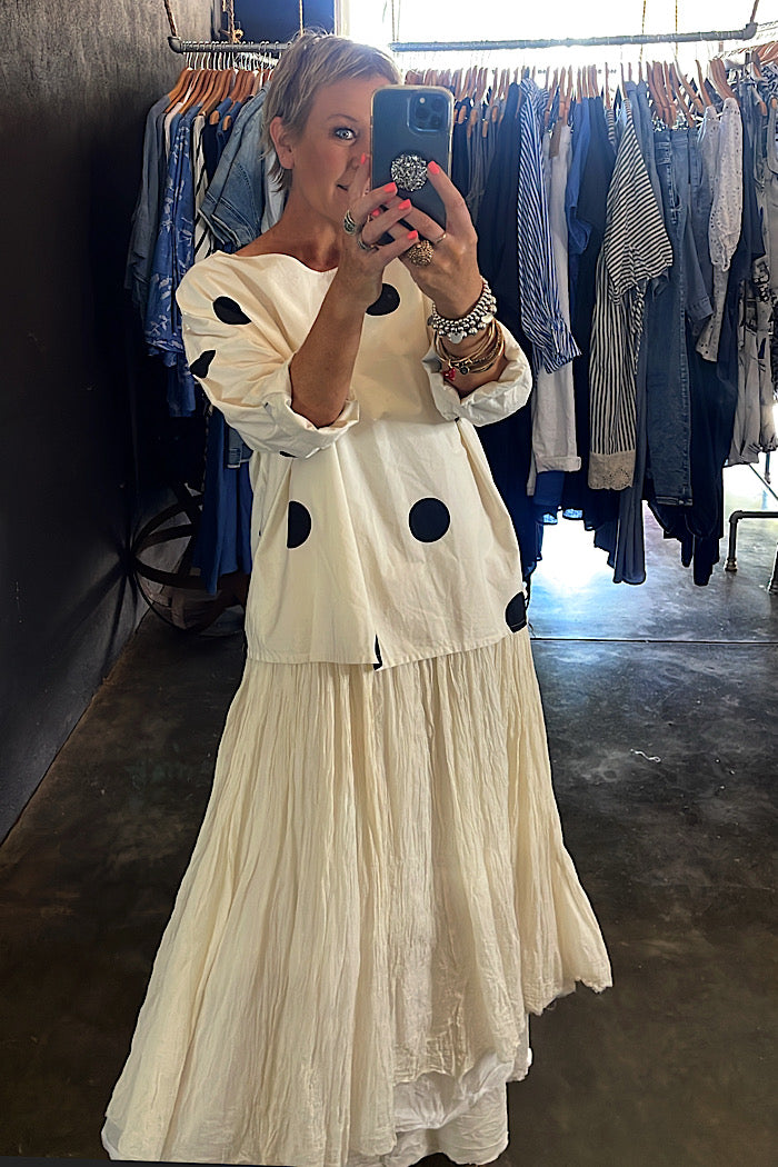 AMELIE LONG TUTU SLIP DRESS - WARM WHITE
