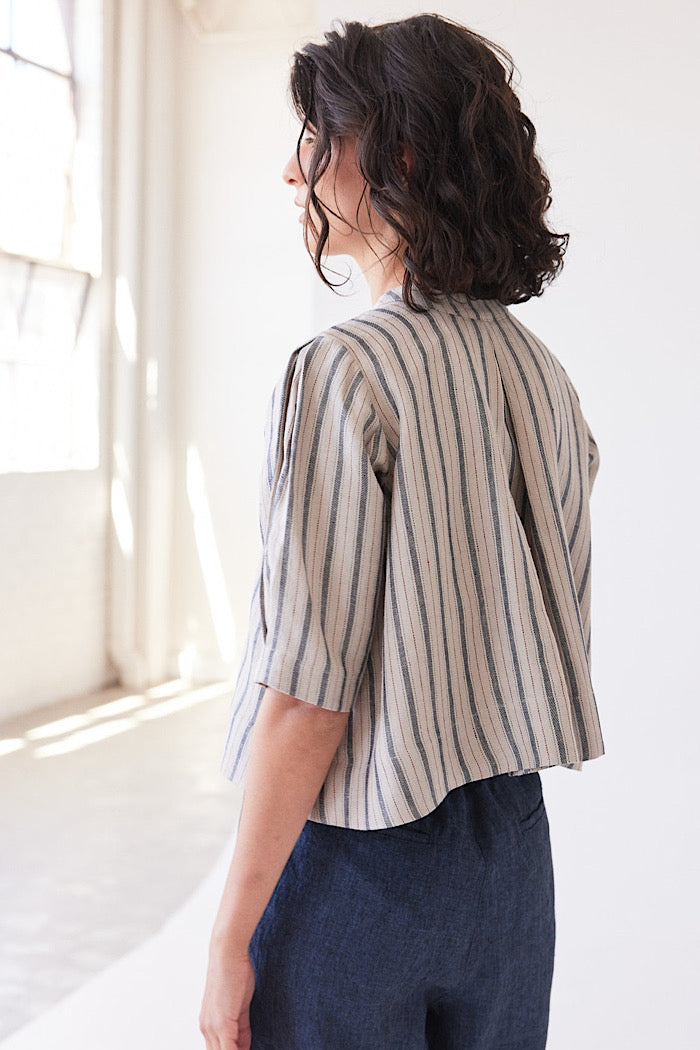 EVA’S SUNDAY LORETTA REVERSIBLE TOP - NAVY STRIPE