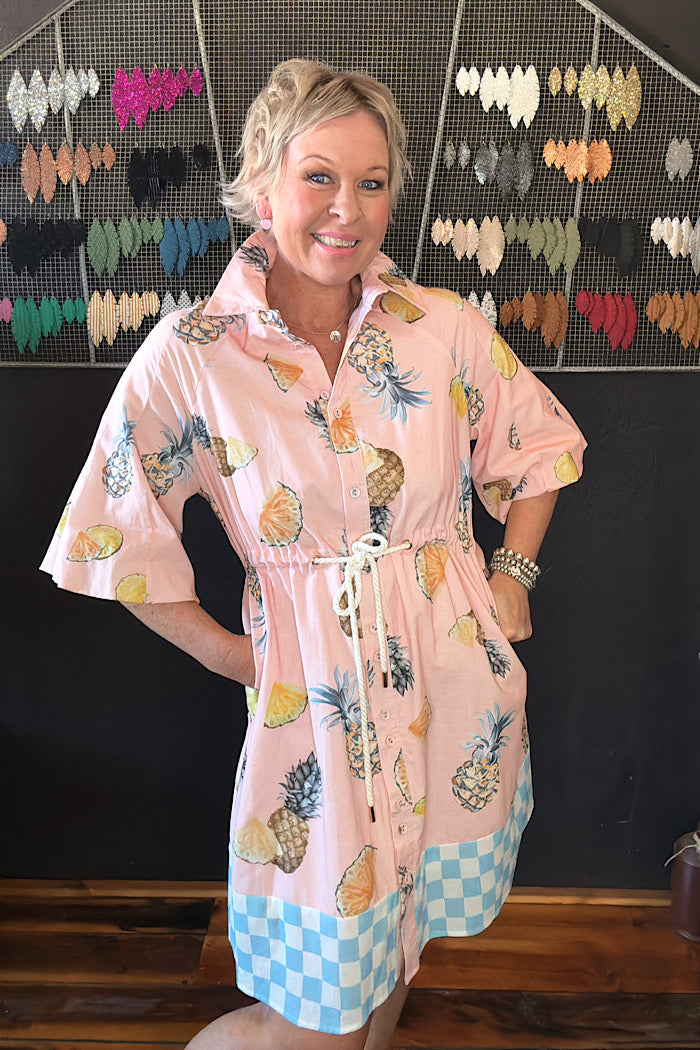 PIPER ROPE DRESS - PINK PINEAPPLE