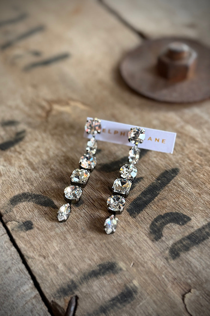 ROXY EARRINGS - CRYSTAL & MATTE BLACK