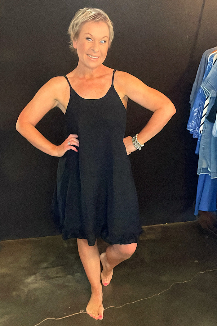 ELISA SLIP - LINEN - BLACK