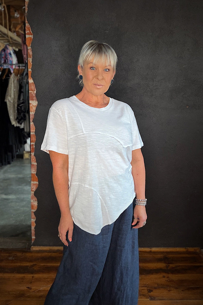 SPLICED AND DICED TEE - WHITE