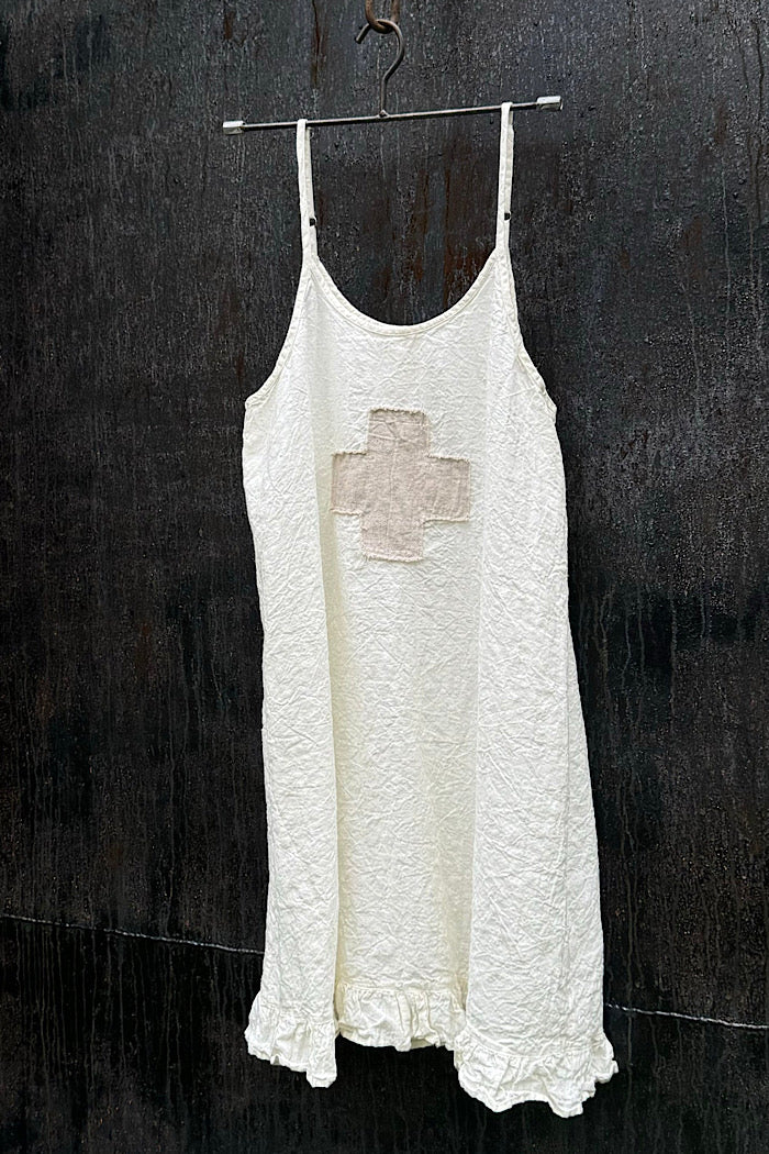ELISA SLIP - SWISS CROSS - LINEN - WARM WHITE