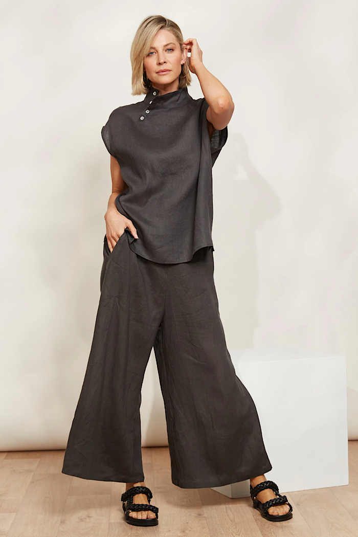 HALCYON BUTTON TOP - OYSTER