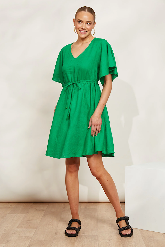 HALCYON TIE DRESS - EMERALD