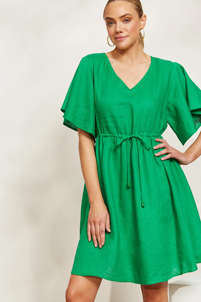 HALCYON TIE DRESS - EMERALD
