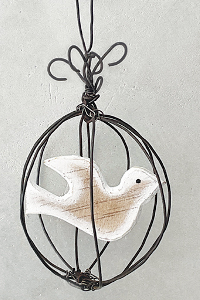 WIRE BAUBLE - DOVE