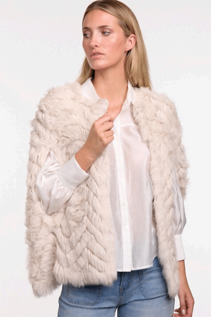 CALISTA FUR CAPE - CHALK
