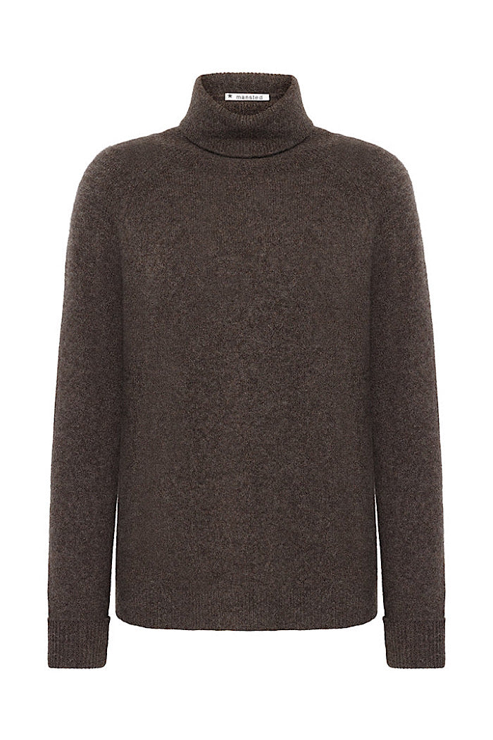 ZORAJA YAK ROLL NECK KNIT - BROWN