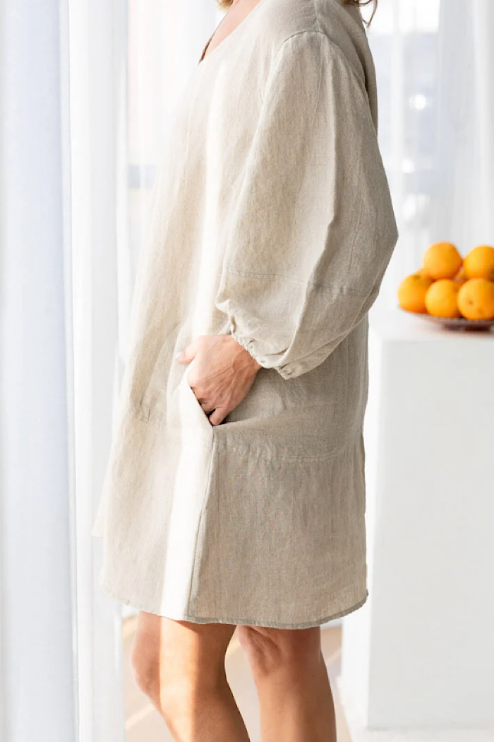 FUNDAMENTAL LINEN EASE DRESS - NATURAL