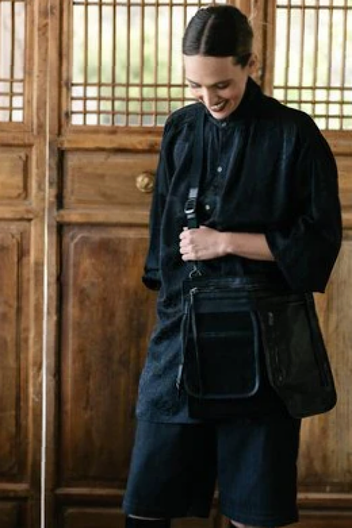 MA DAINTY WAKER LEATHER BAG - BLACK