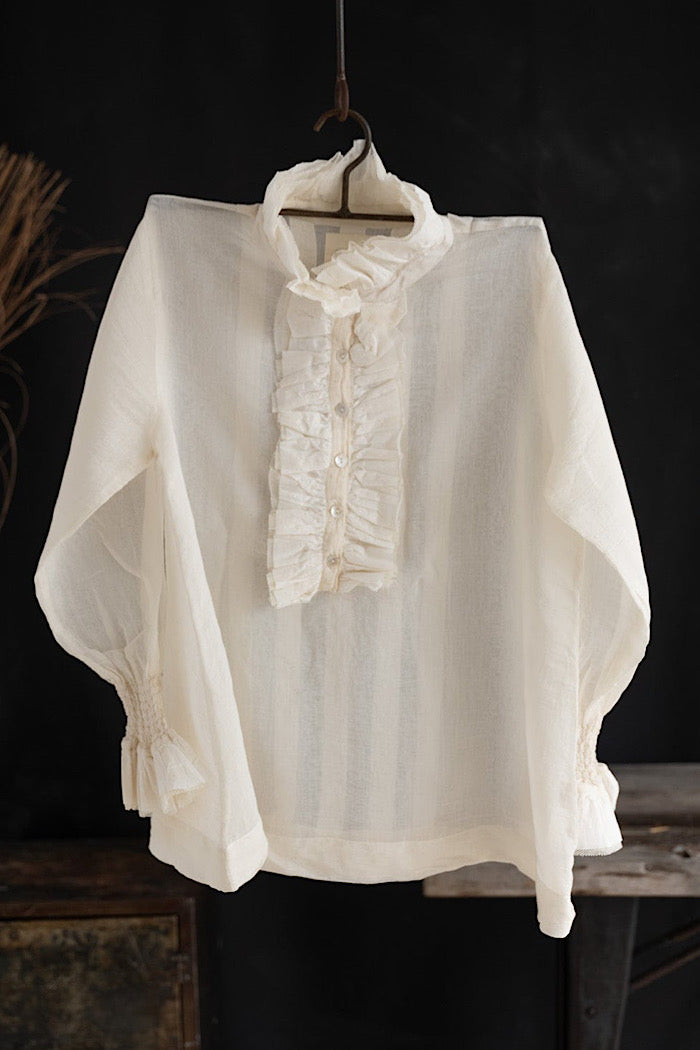 ODILE COTTON SILK BLOUSE - CREAM