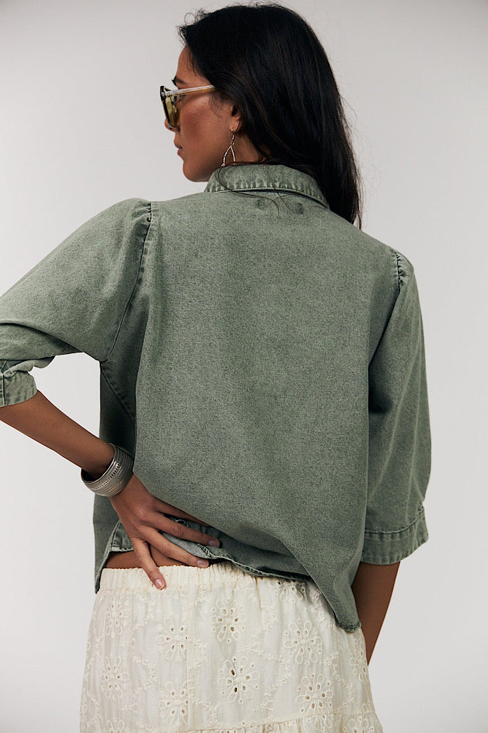 LOLLY’S LAUNDRY BONO SHIRT - DUSTY GREEN