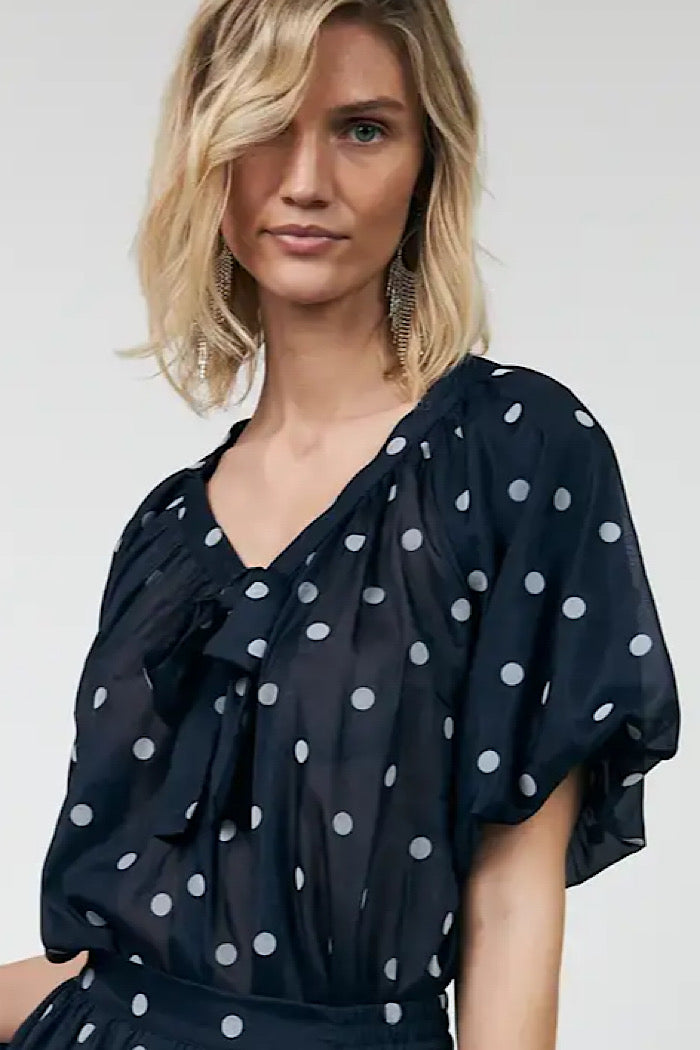 LOLLY’S LAUNDRY PINE BLOUSE - NAVY