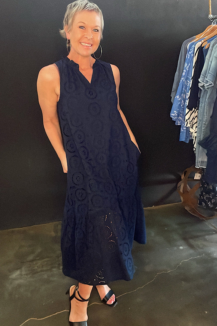 CASABLANCA DRESS - NAVY