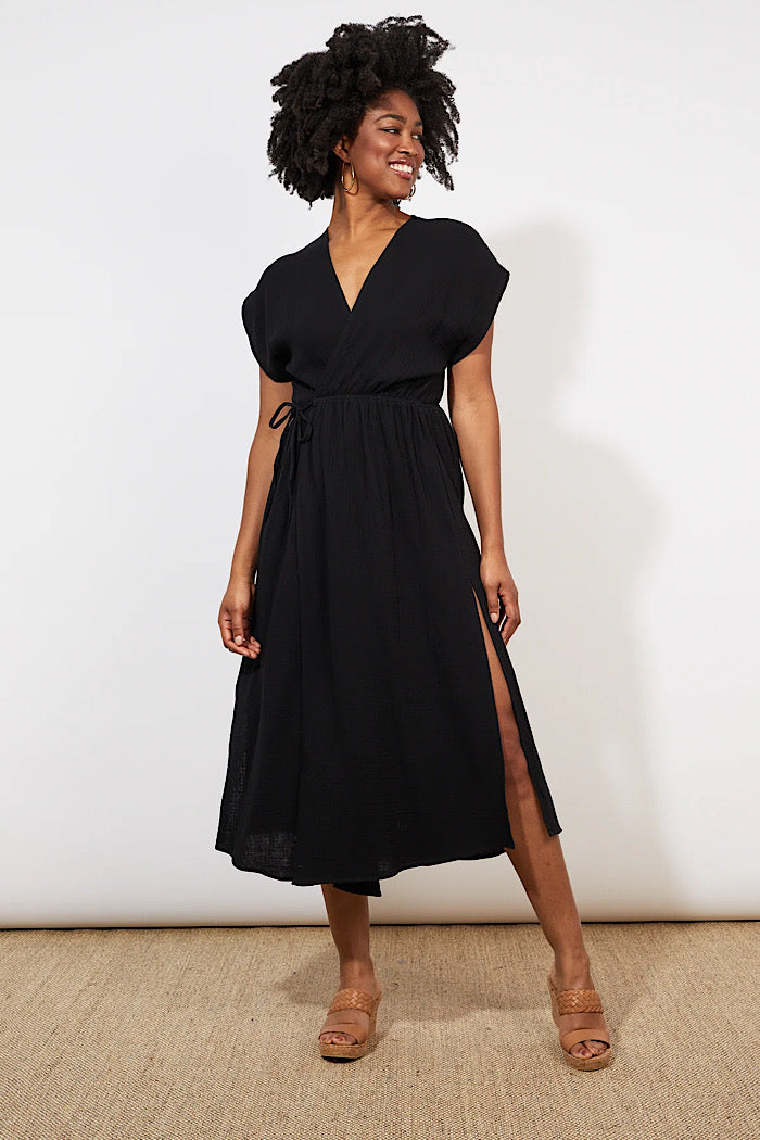 TULUM WRAP DRESS - JET