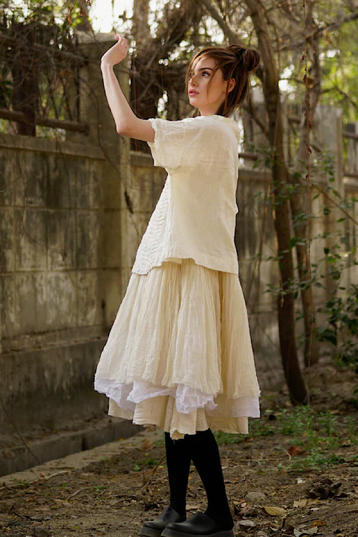 AMELIE SHORT TUTU SLIP DRESS - WARM WHITE