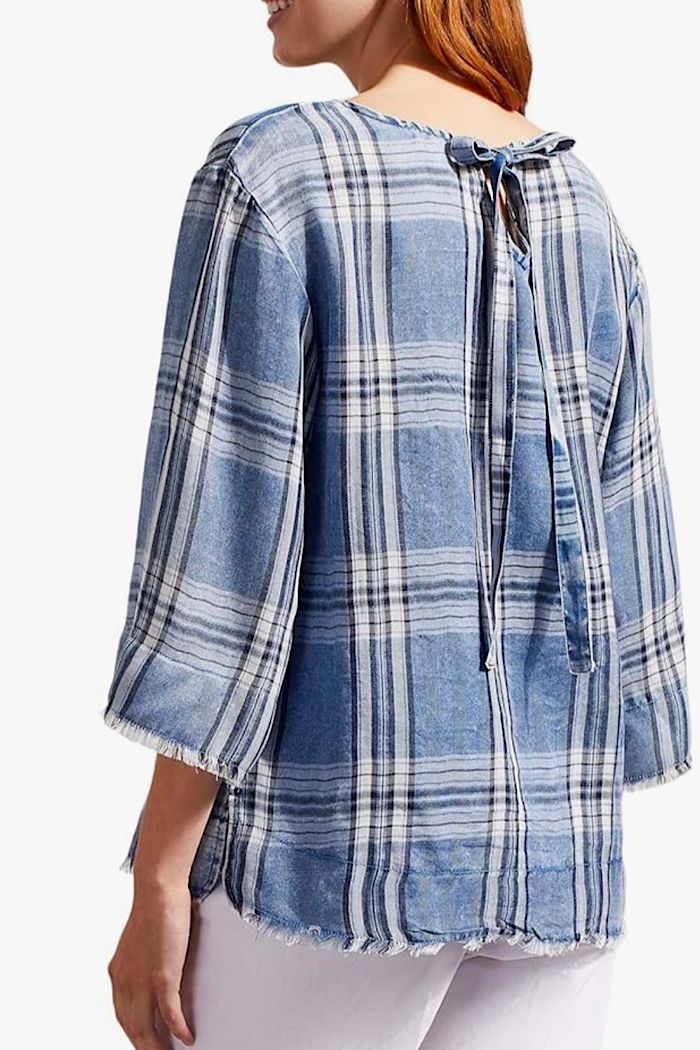 BELL SLEEVE BLOUSE - CHAMBRAY