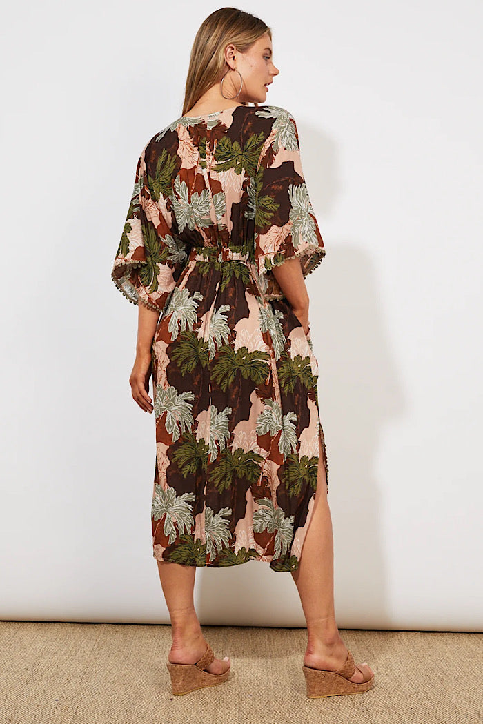CAYMAN BATWING DRESS - PALMS