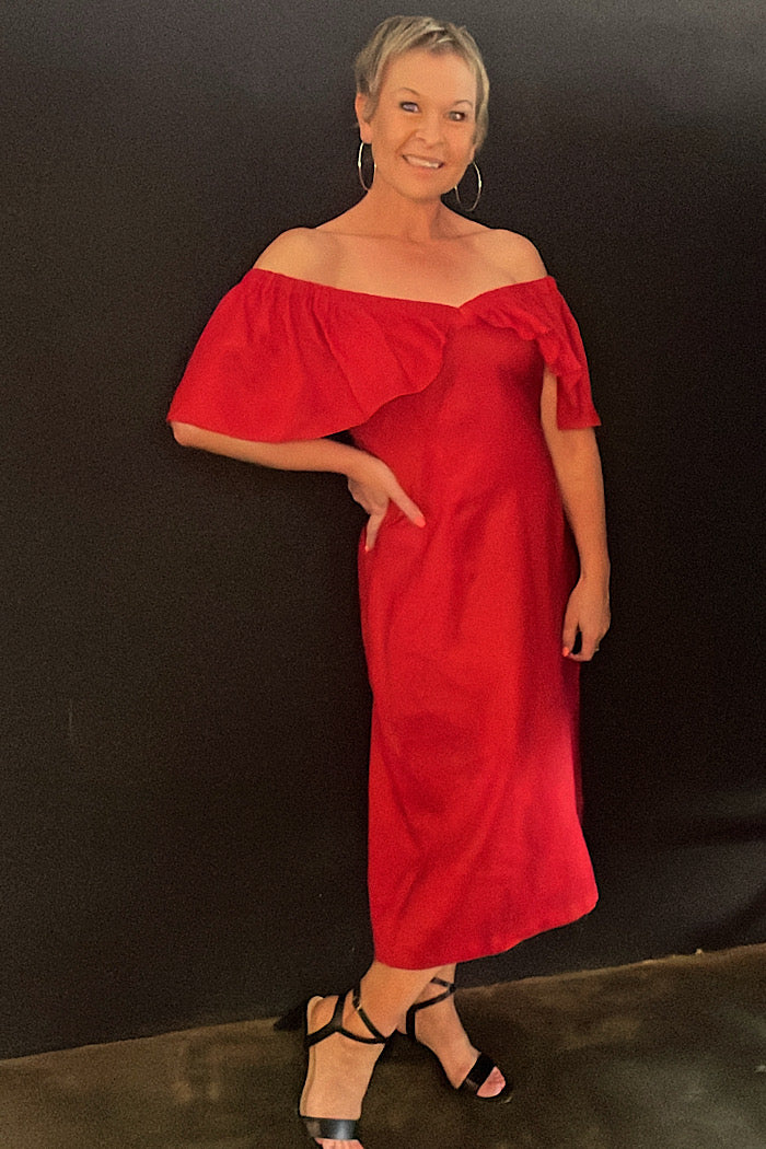 Michelle Red Robe MICHELLE DRESS - RED – Mickelloo